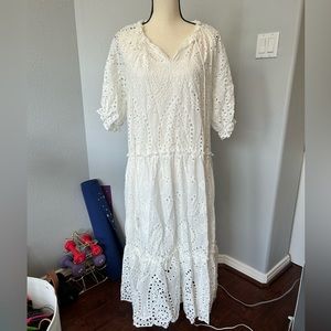 White Eyelet Maxi Dress
